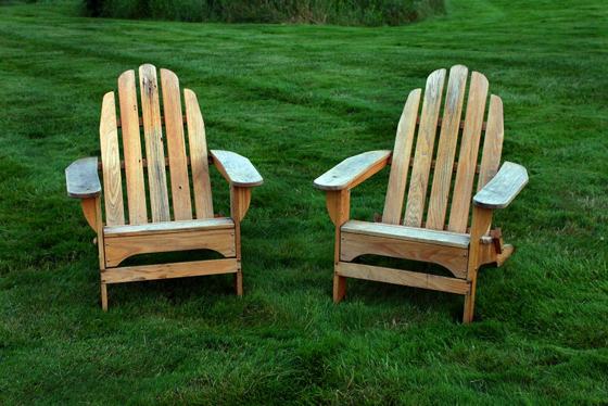 Two chairs on grass