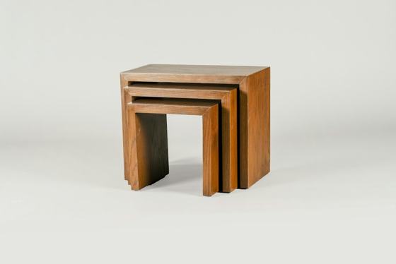 Brown wooden table on white background