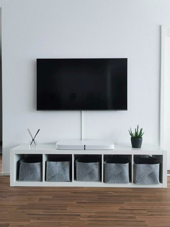 Turned-off flat screen TV