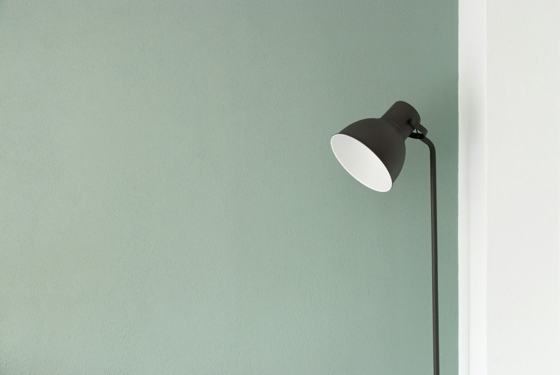 Black floor lamp at the corner