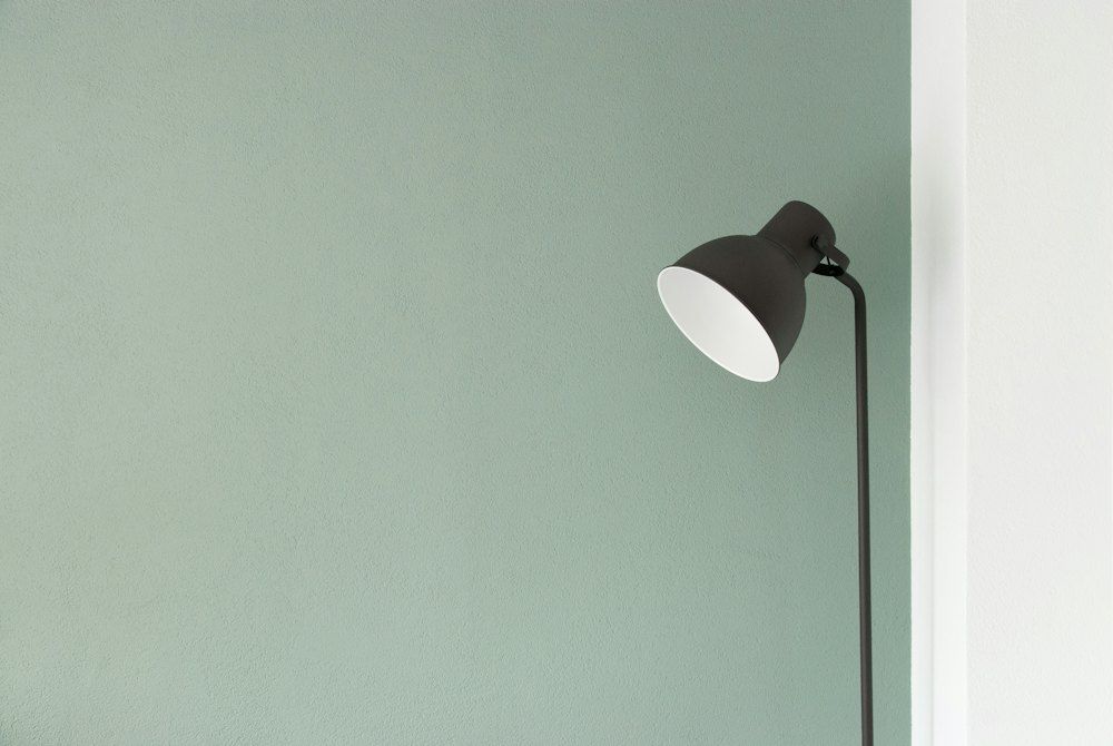 Black floor lamp at the corner