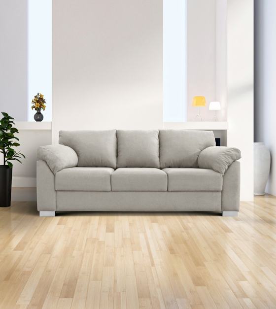 A light grey sofa in a modern living room