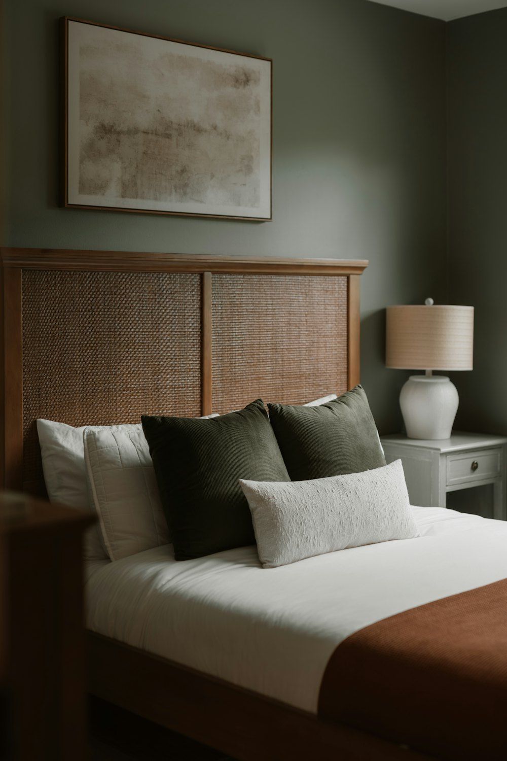 A cozy bedroom with a neatly made bed