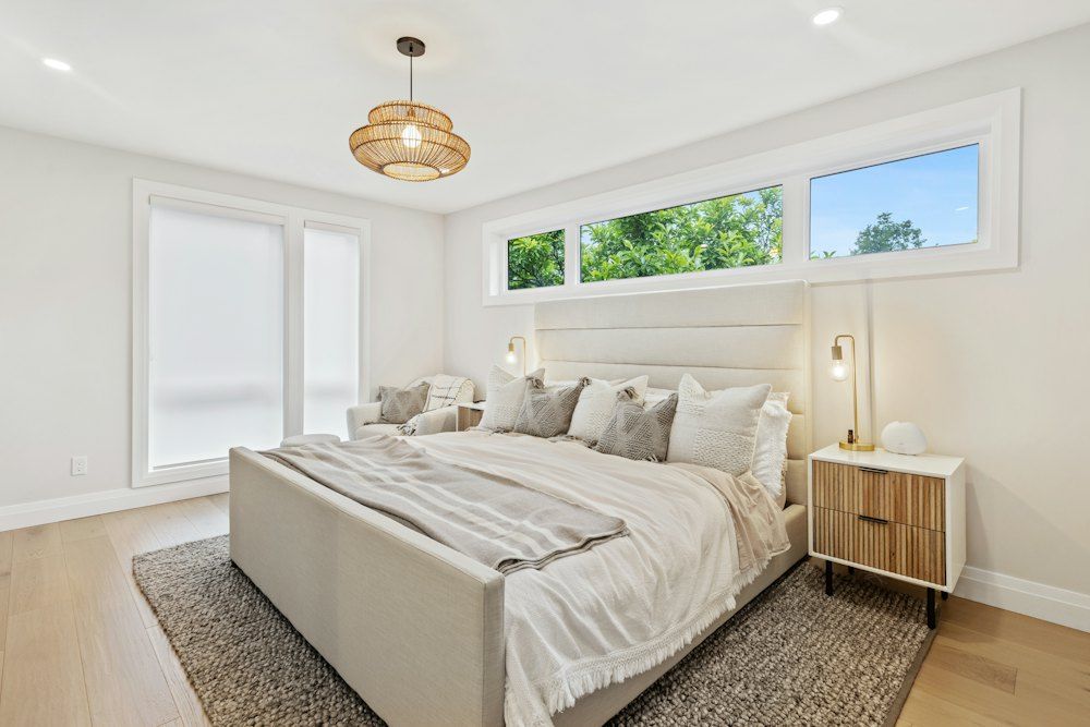 White bed with white bed linen