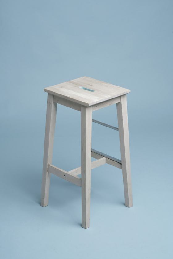 Beige wooden bar stool