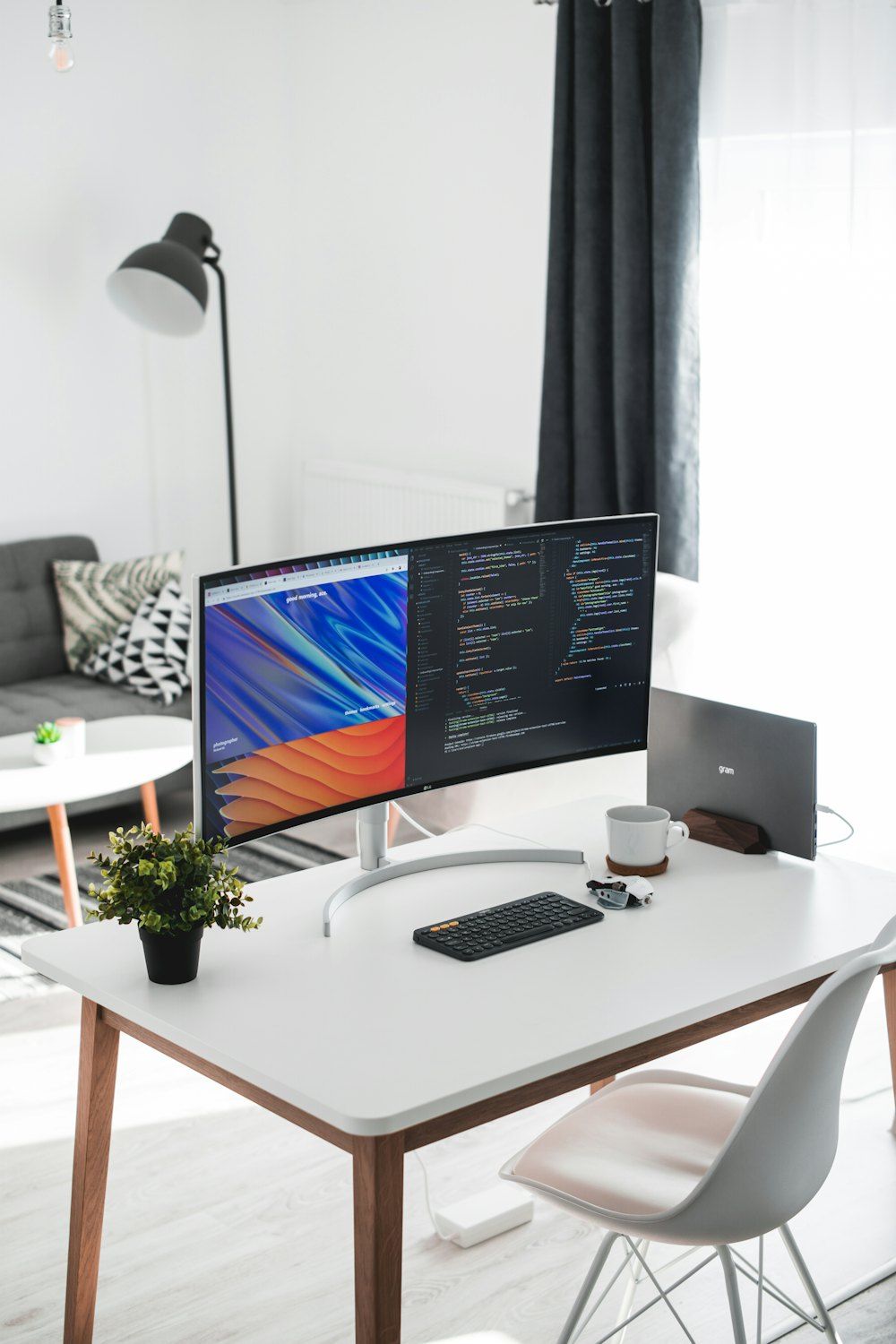 Turned-on flat screen TV
