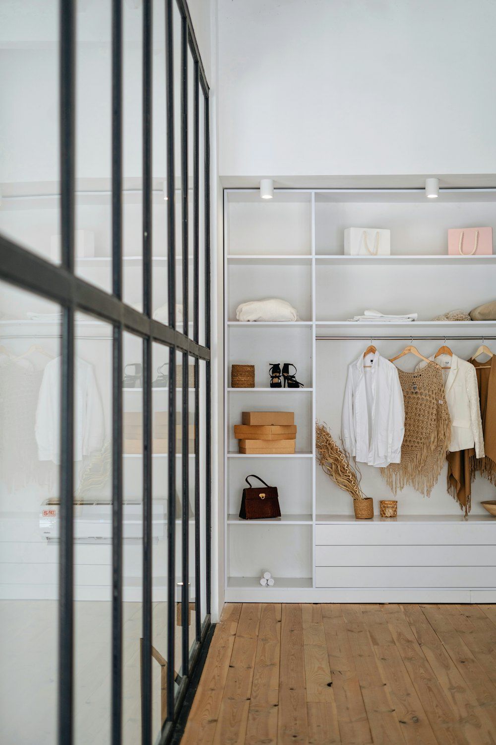 White bath towel on white wooden cabinet
