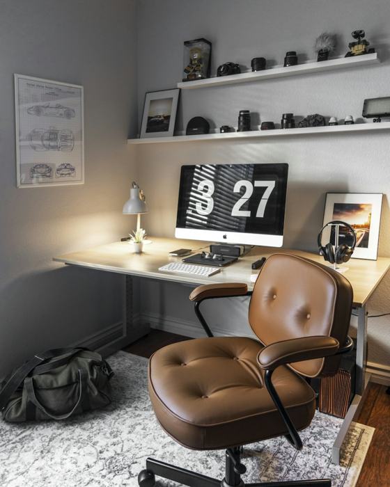 Turned-on silver iMac